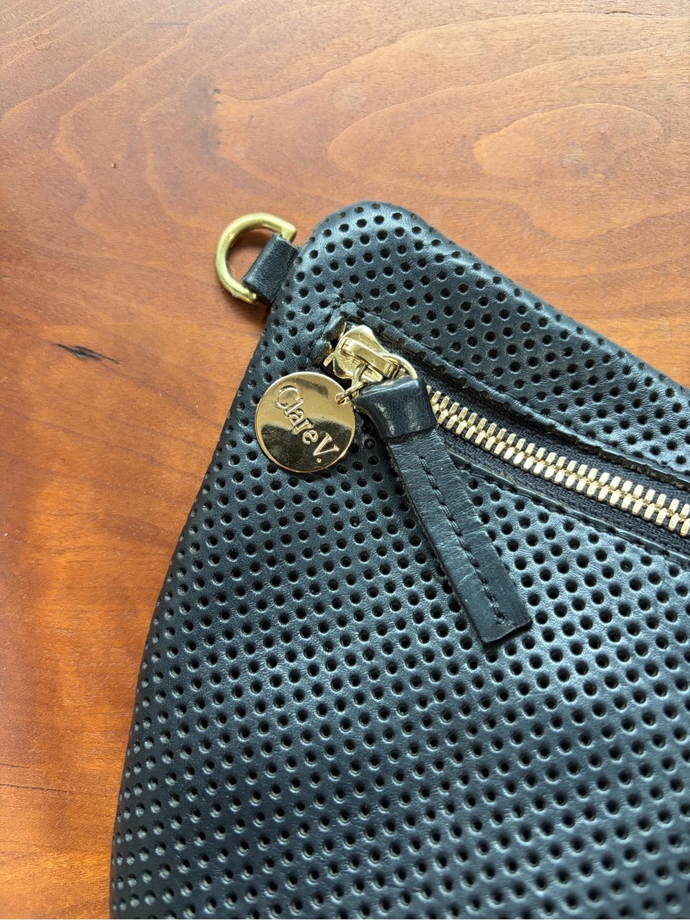 Clare V Grande Fanny Black Perforated Leather - Picture 3 of 7